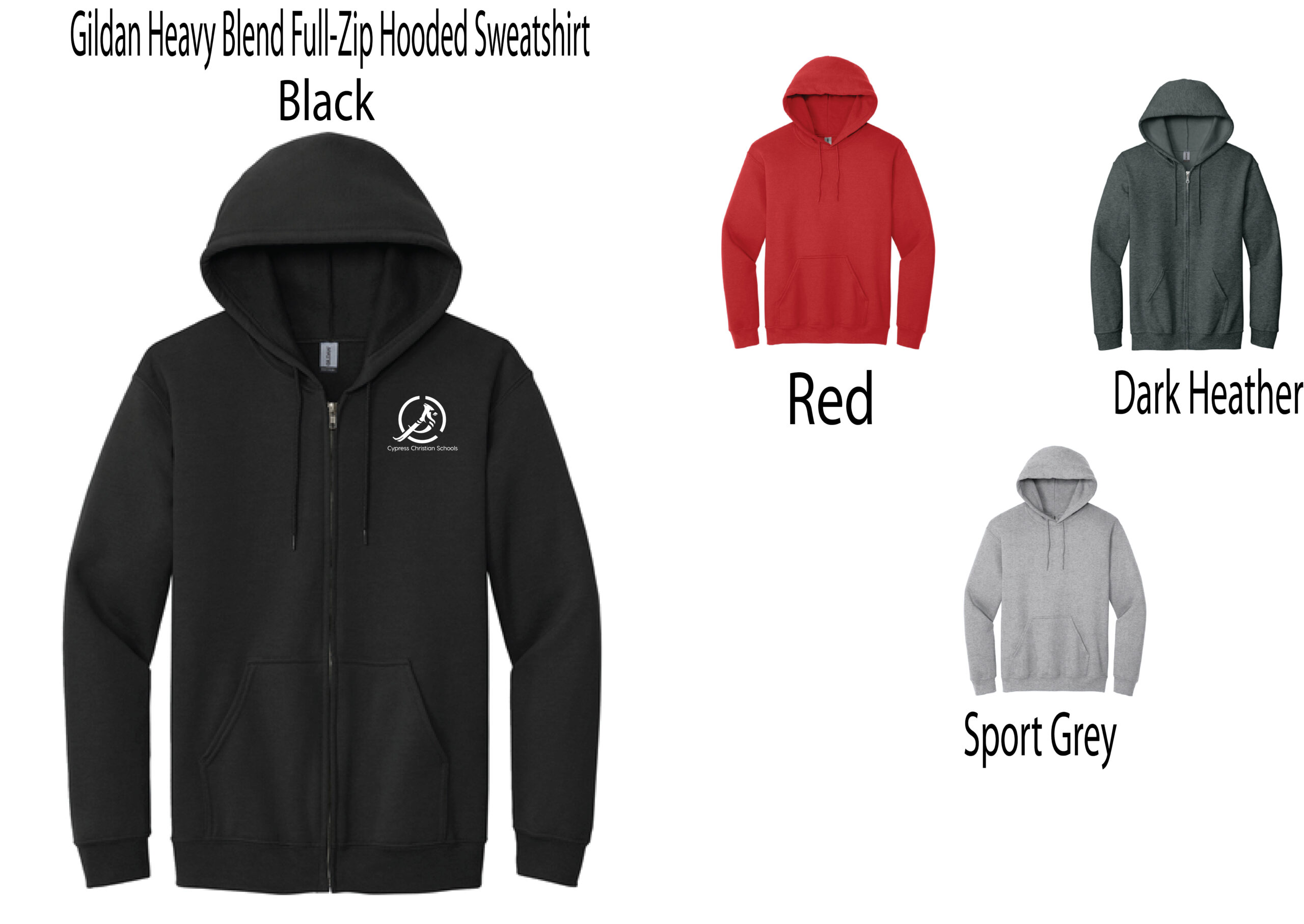 Zip Up Hoodie - Gildan Cotton